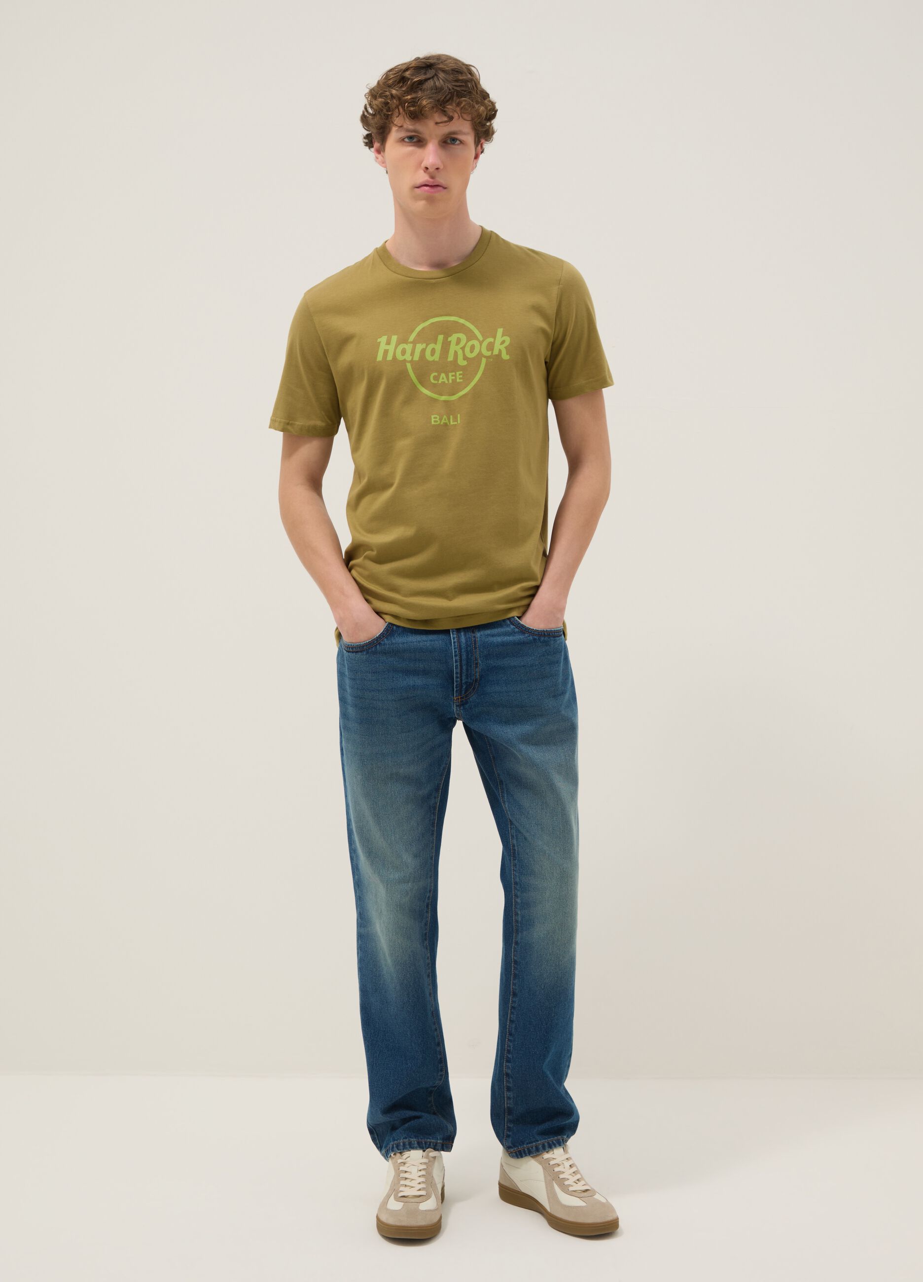 Gr&uuml;nes Hard Rock Cafe T-Shirt aus reiner Baumwolle, Regular Fit