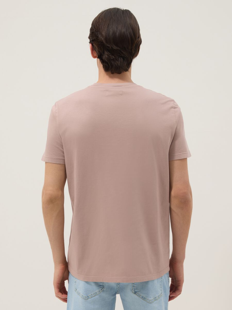Pink pure cotton short-sleeve regular-fit T-shirt_3