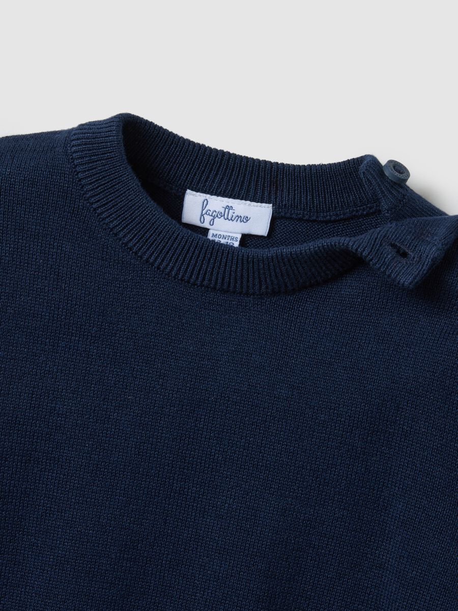 Blue pure cotton sweater regular fit for boys_2