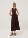 Abito marrone smanicato in cotone elasticizzato regular fit_0