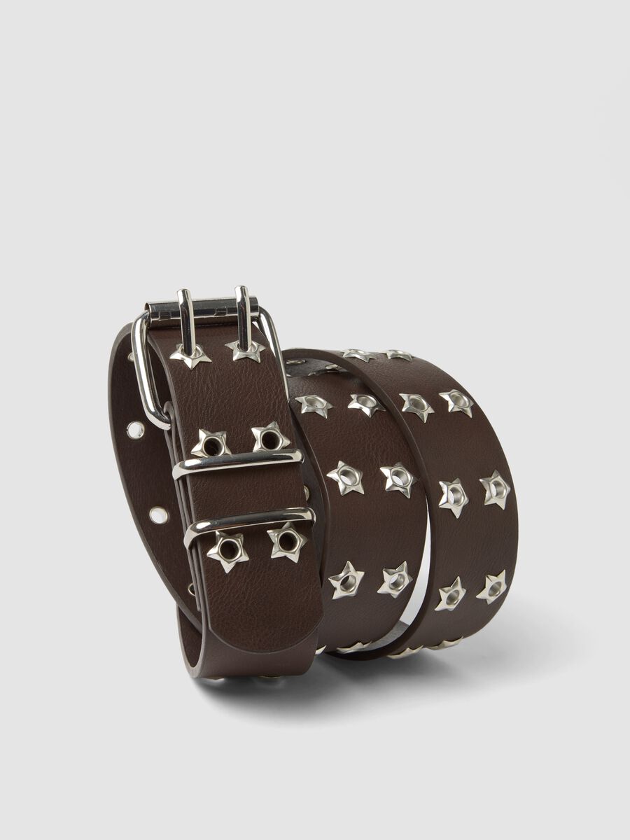Cintura marrone con borchie a stella_2