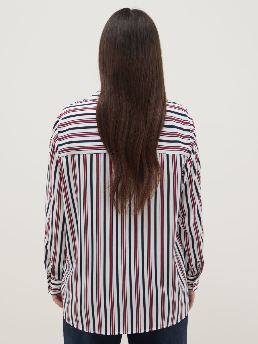 Multicolour striped pure viscose shirt regular fit_2