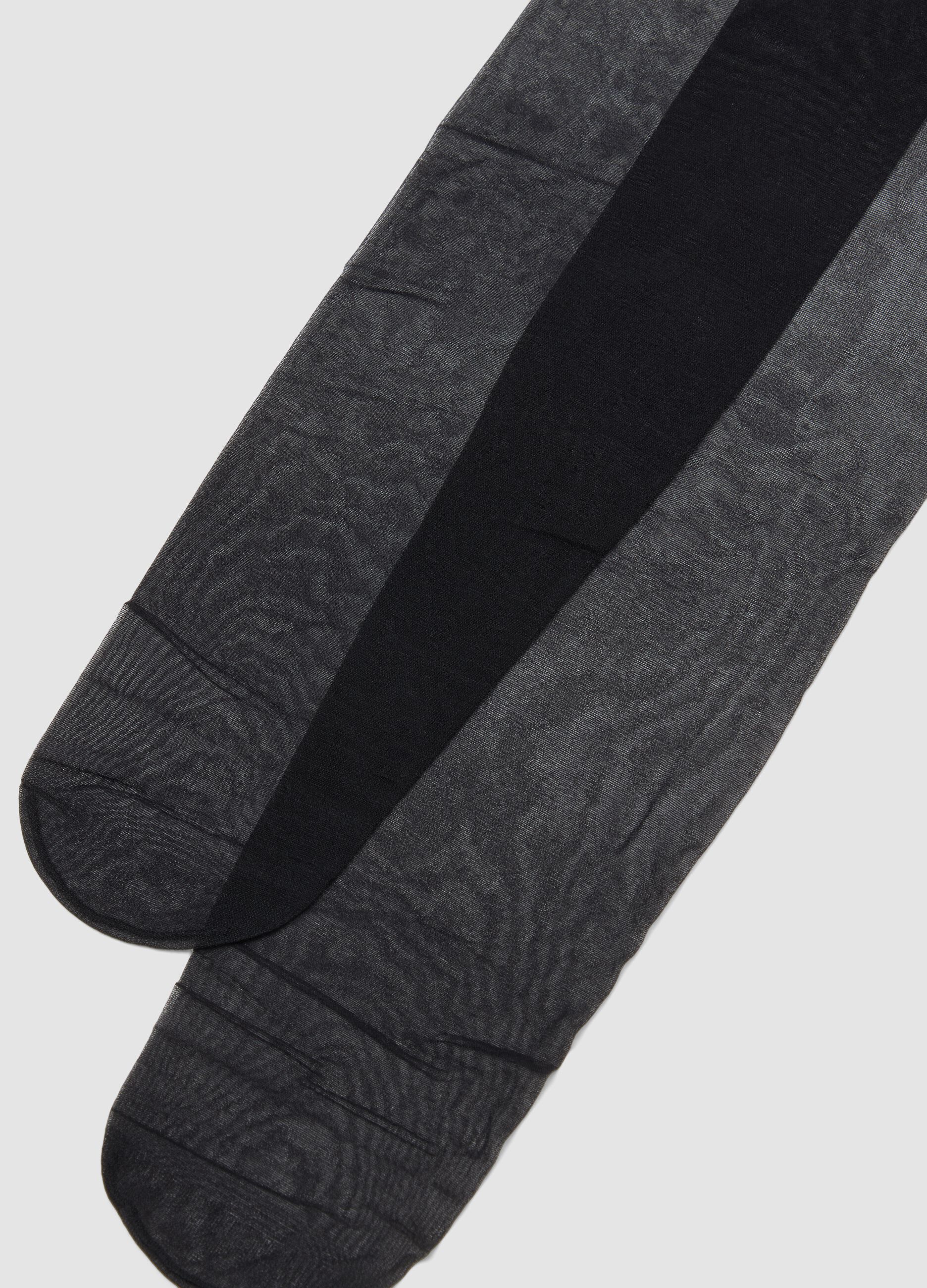 Collant neri in tessuto elasticizzato velato