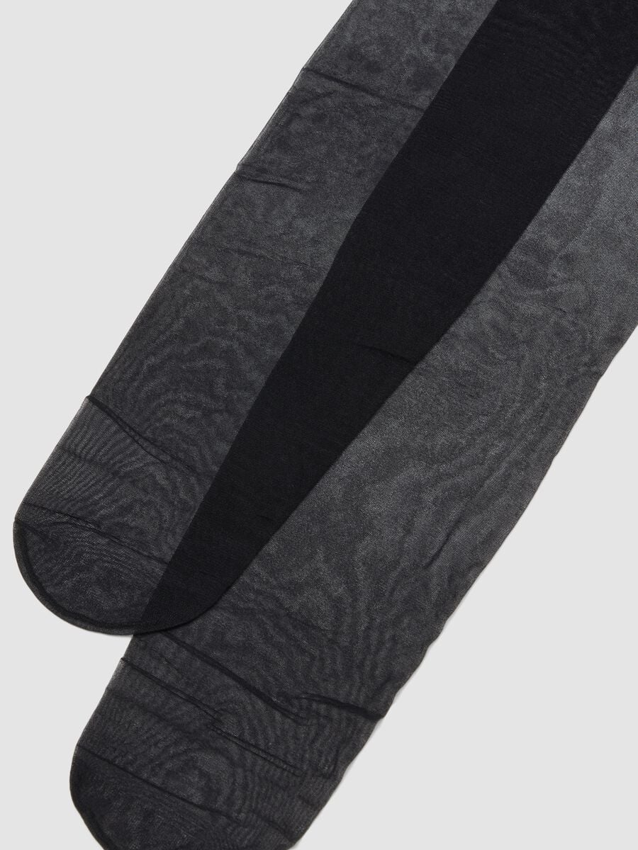 Collant neri in tessuto elasticizzato velato_1