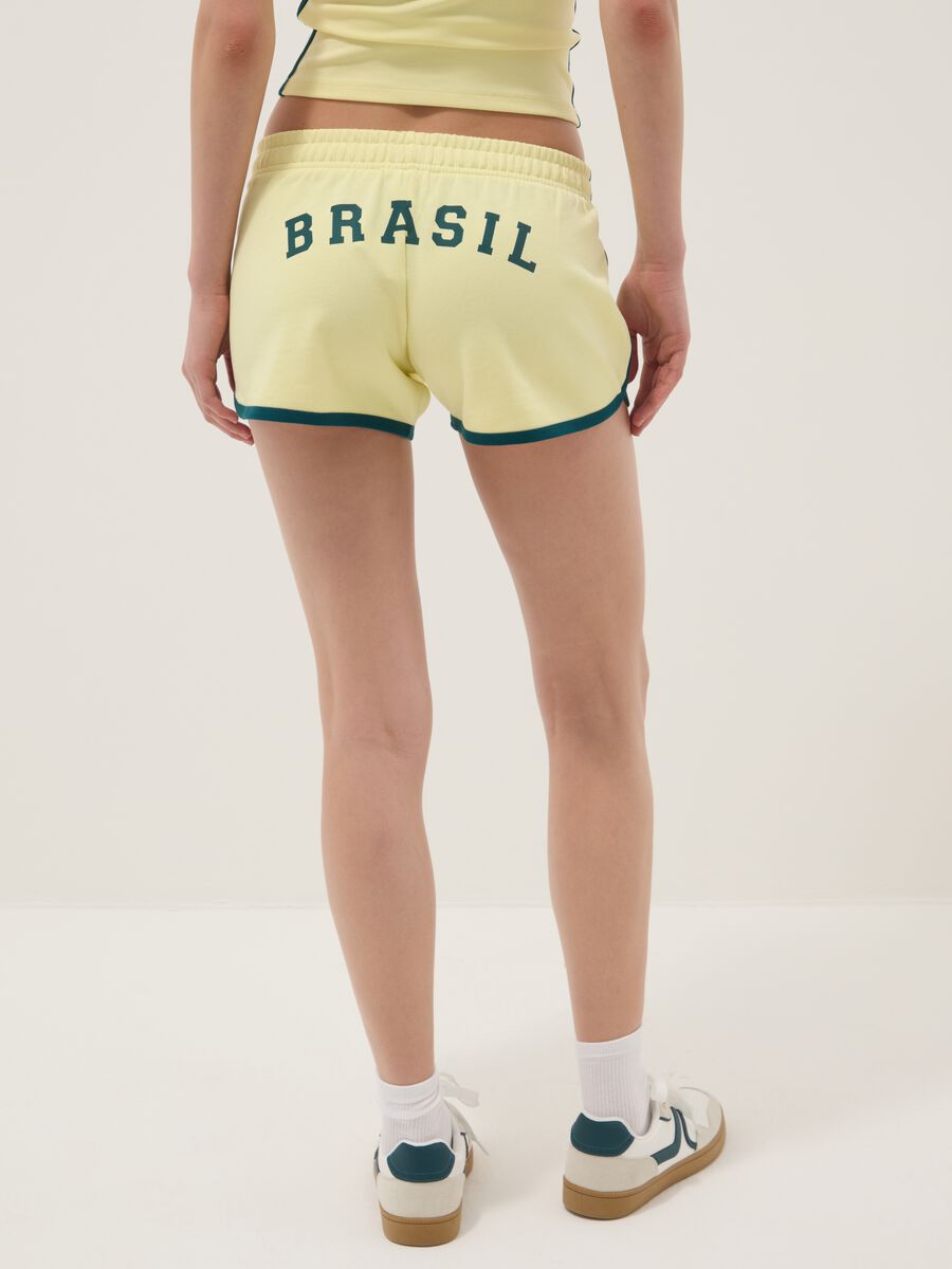 Gelbe Shorts aus 100 % Baumwolle mit elastischem Bund, Regular Fit_2