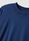 T-shirt blu girocollo in puro cotone boxy fit_1