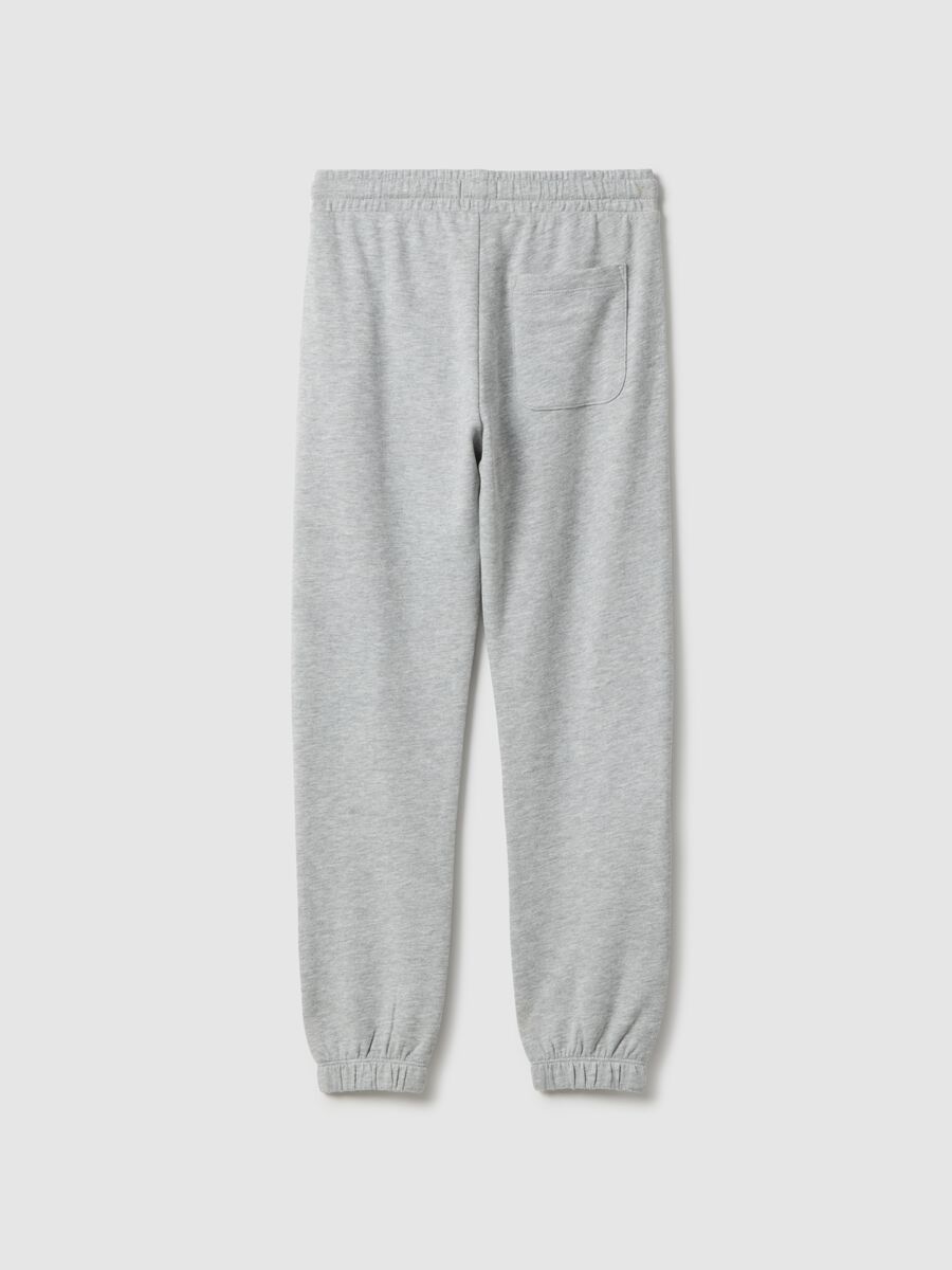 Boy's grey jogger trousers in pure cotton regular fit_4