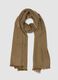 Brown herringbone scarf with fringed edges_0
