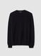 Black pure wool crew-neck jumper, regular fit_0