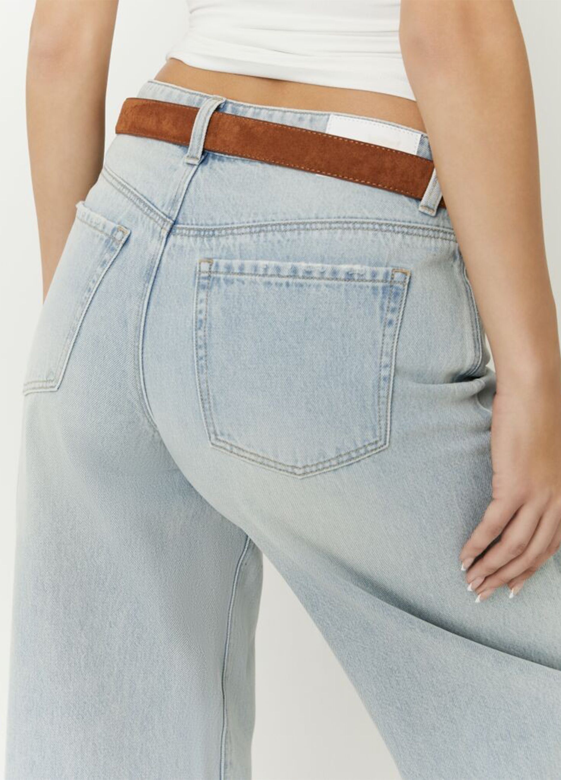 Light blue cotton and lyocell blend jeans