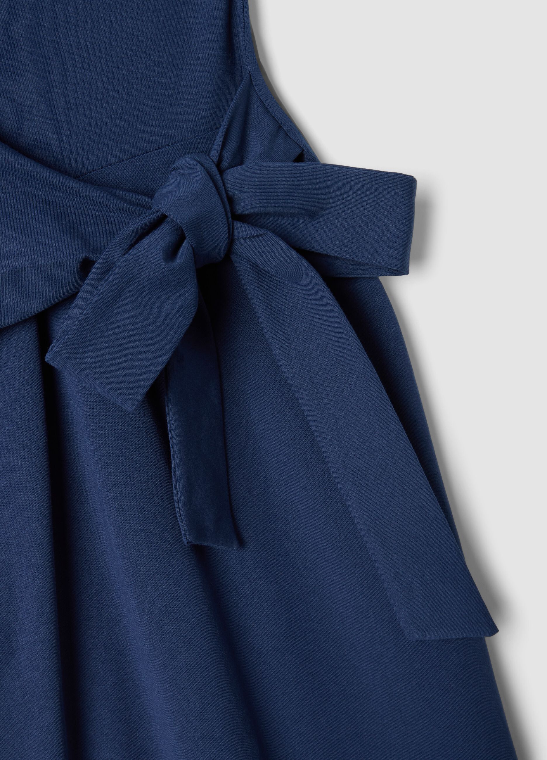 Blue stretch-cotton midi dress