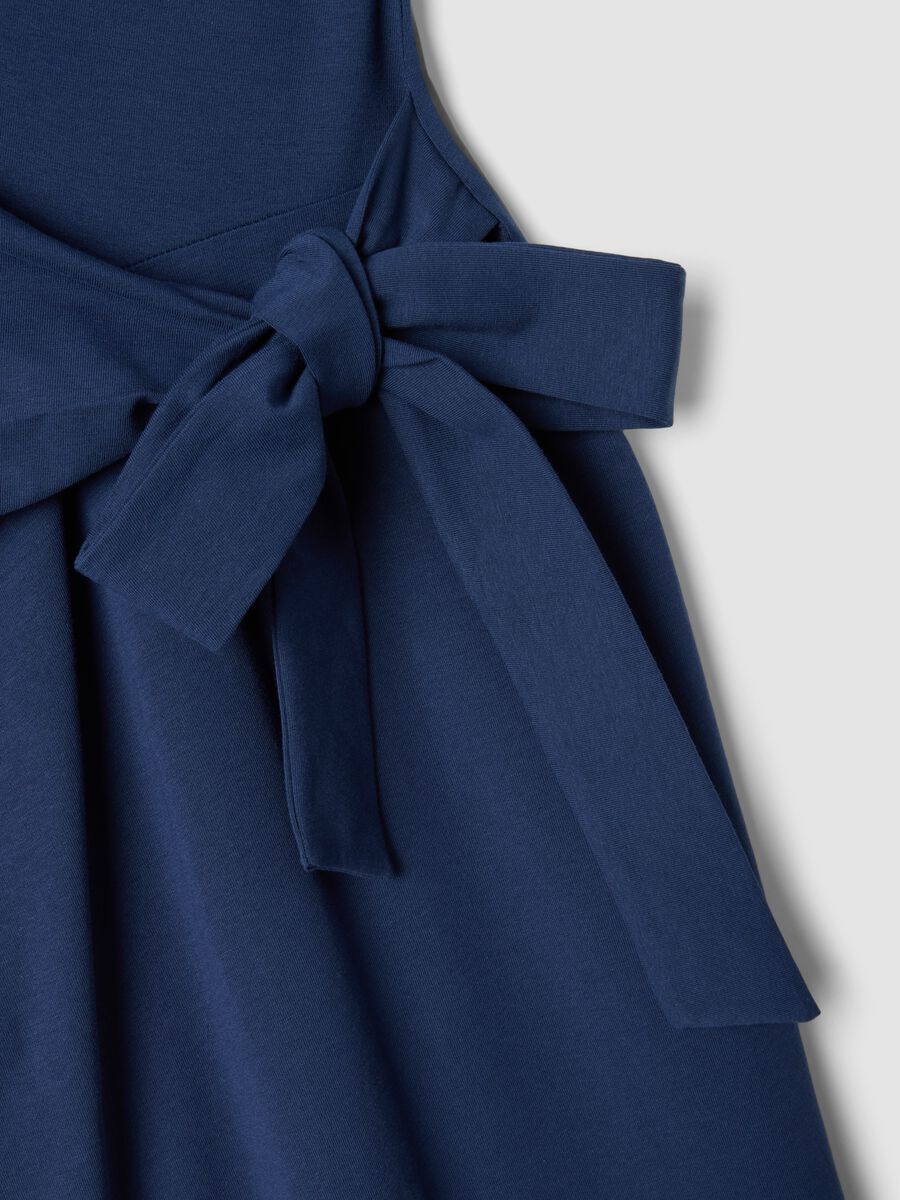 Blue stretch-cotton midi dress_5