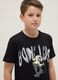 Boys' black pure cotton T-shirt regular fit with print_1