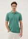 Green pure cotton short-sleeve polo shirt, regular fit_0