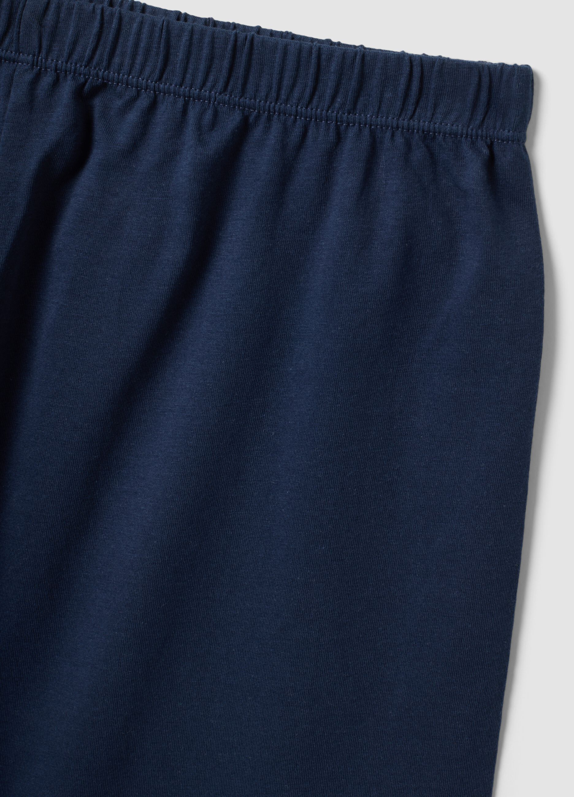 Kurzer blauer Kinderpyjama aus reiner Bio-Baumwolle, Regular Fit