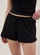 Black cotton-blend regular-fit shorts with drawstring_3