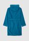 Boys' Pure Cotton Blue Bathrobe with Hood_1
