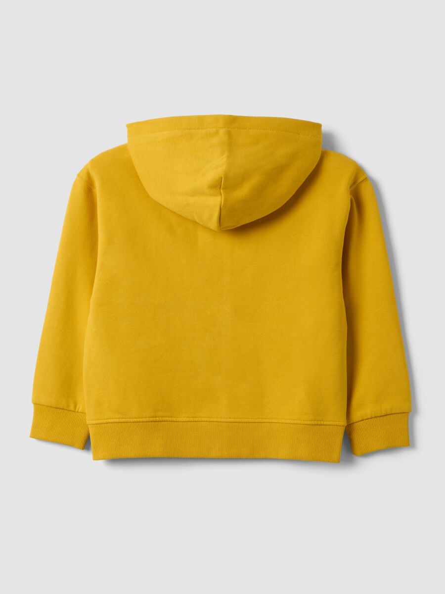 Yellow relaxed-fit hoodie in 100% organic cotton_1