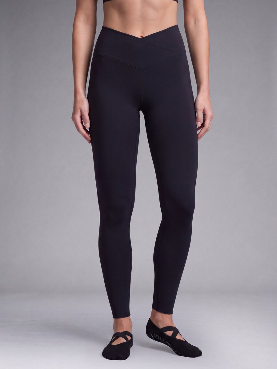 Schwarze Slim-Fit-Leggings aus Stretchmaterial mit regul&auml;rer Taille ALTAVIA STUDIO_2