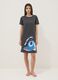 Graues Nachthemd aus reiner Baumwolle mit Stitch-Print_0