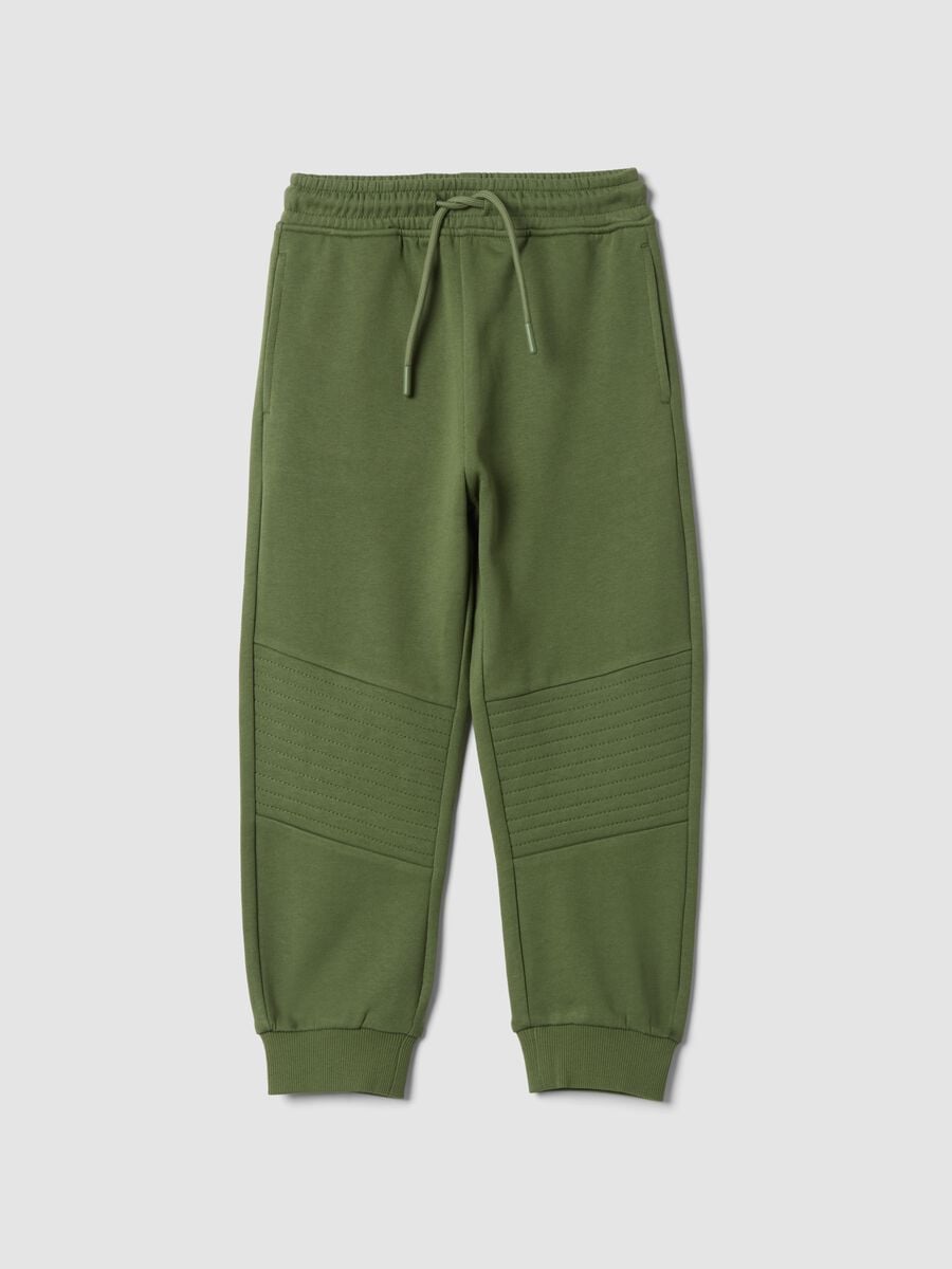 Pantaloni jogger verdi in puro cotone regular fit_0