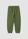 Pantaloni jogger verdi in puro cotone regular fit_0