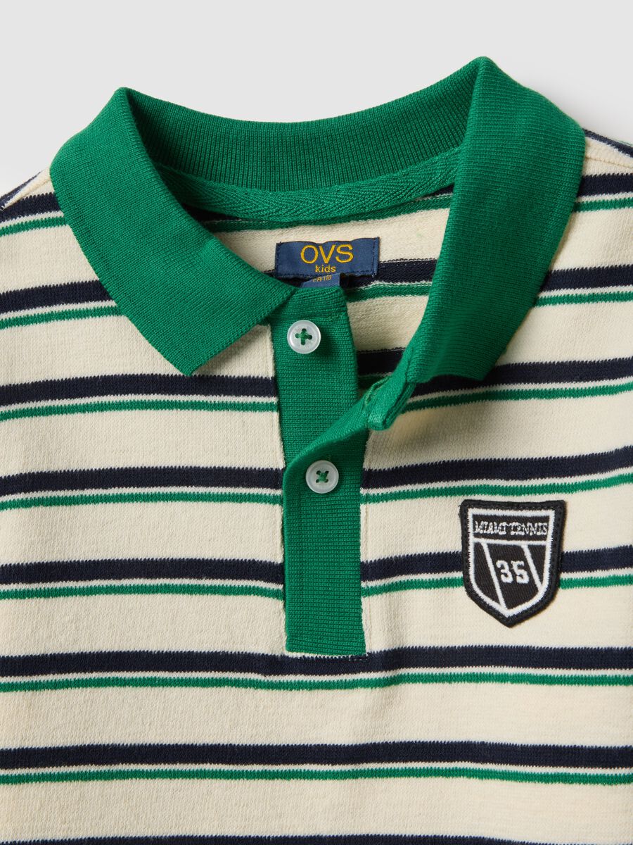 Polo in misto cotone a righe multicolor da bambino regular fit_2