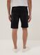 Slim fit black stretch denim cotton blend shorts_2