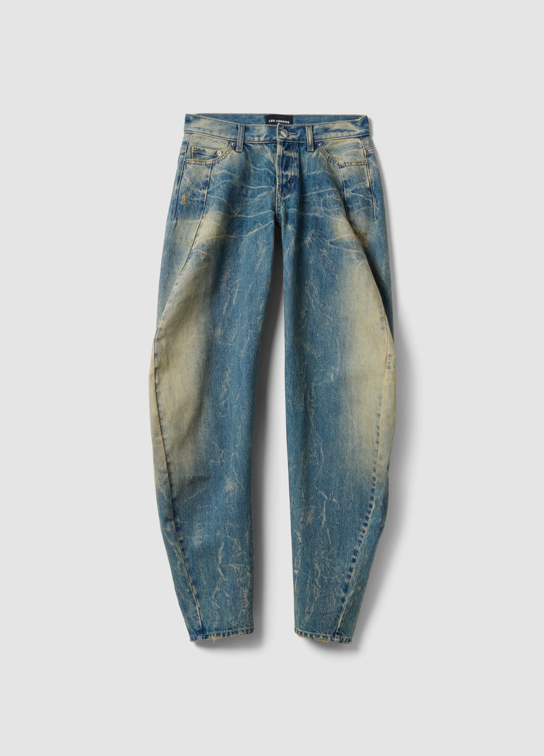 Light blue pure cotton loose-fit jeans