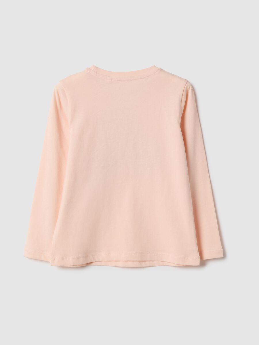 Pink pure cotton t-shirt with butterflies for girls_1