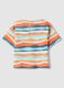 Multicolour striped pure cotton regular fit T-shirt for kids_1