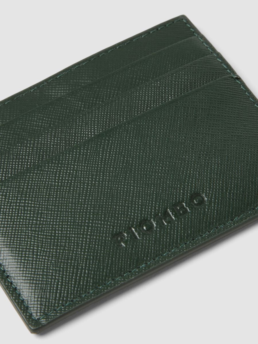 Green genuine leather card holder_1