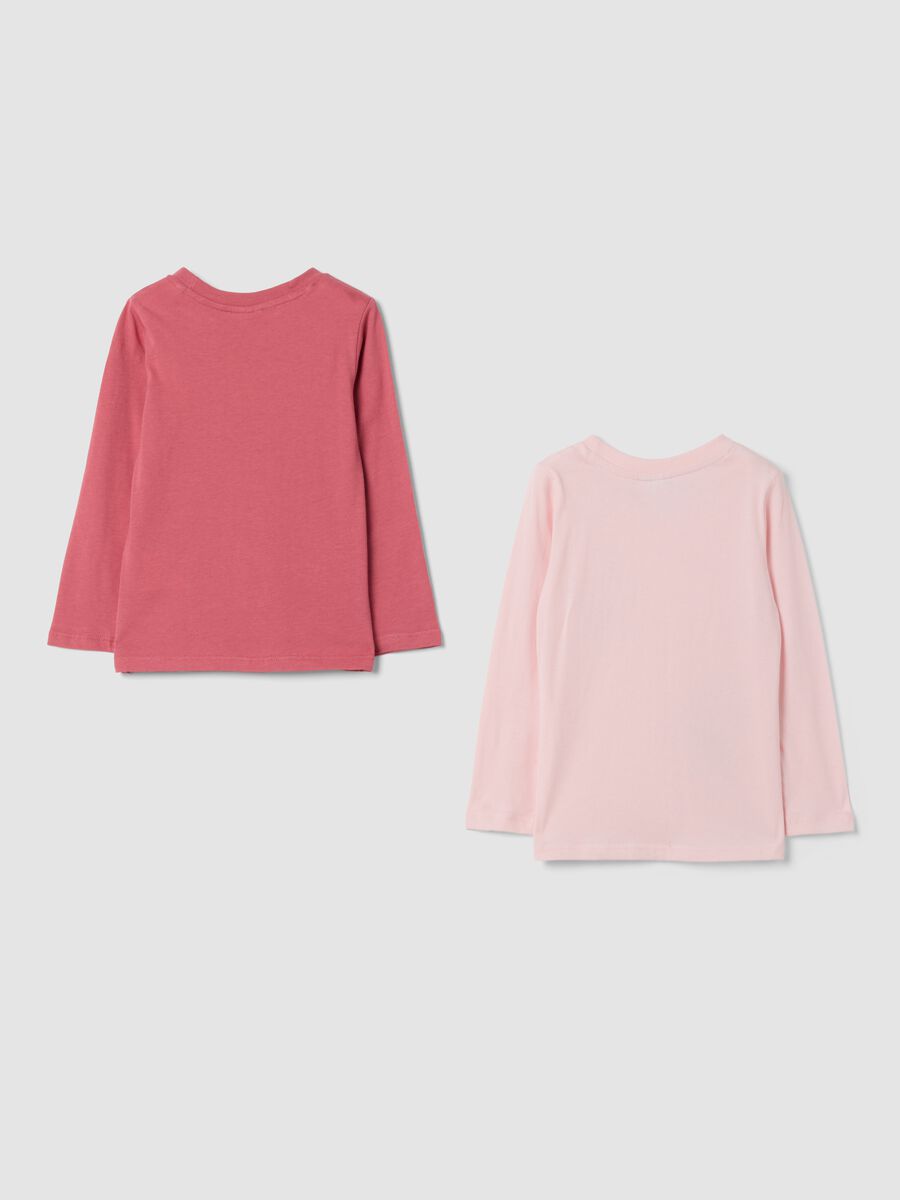 2-pack pink pure cotton T-shirts with print_1