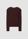 Brown ribbed viscose-blend polo-collar top_6