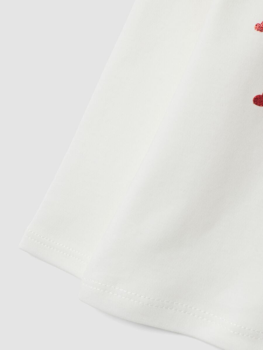 White pure cotton T-shirt with teddy bear print_3