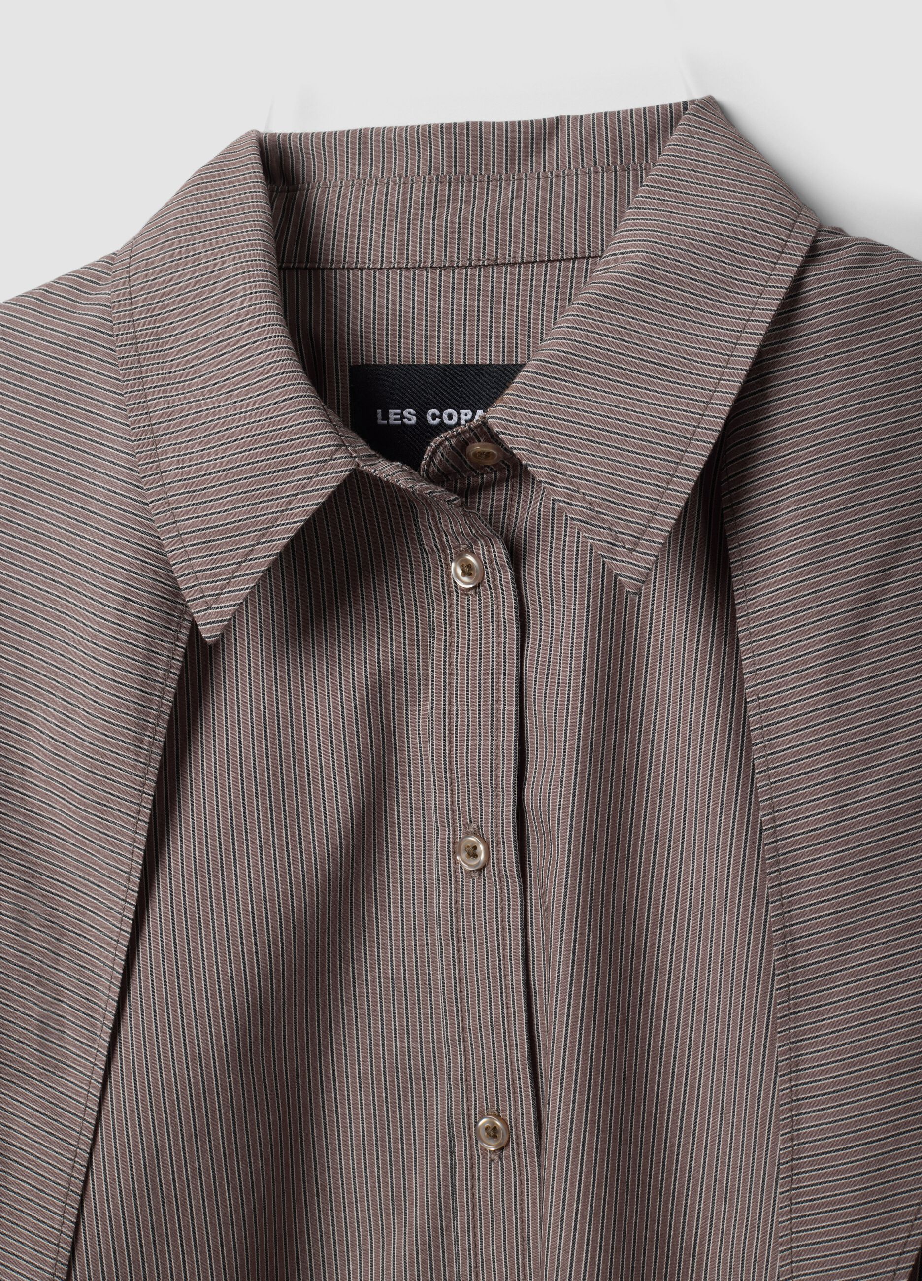 Multicolour stretch-cotton shirt with scarf collar