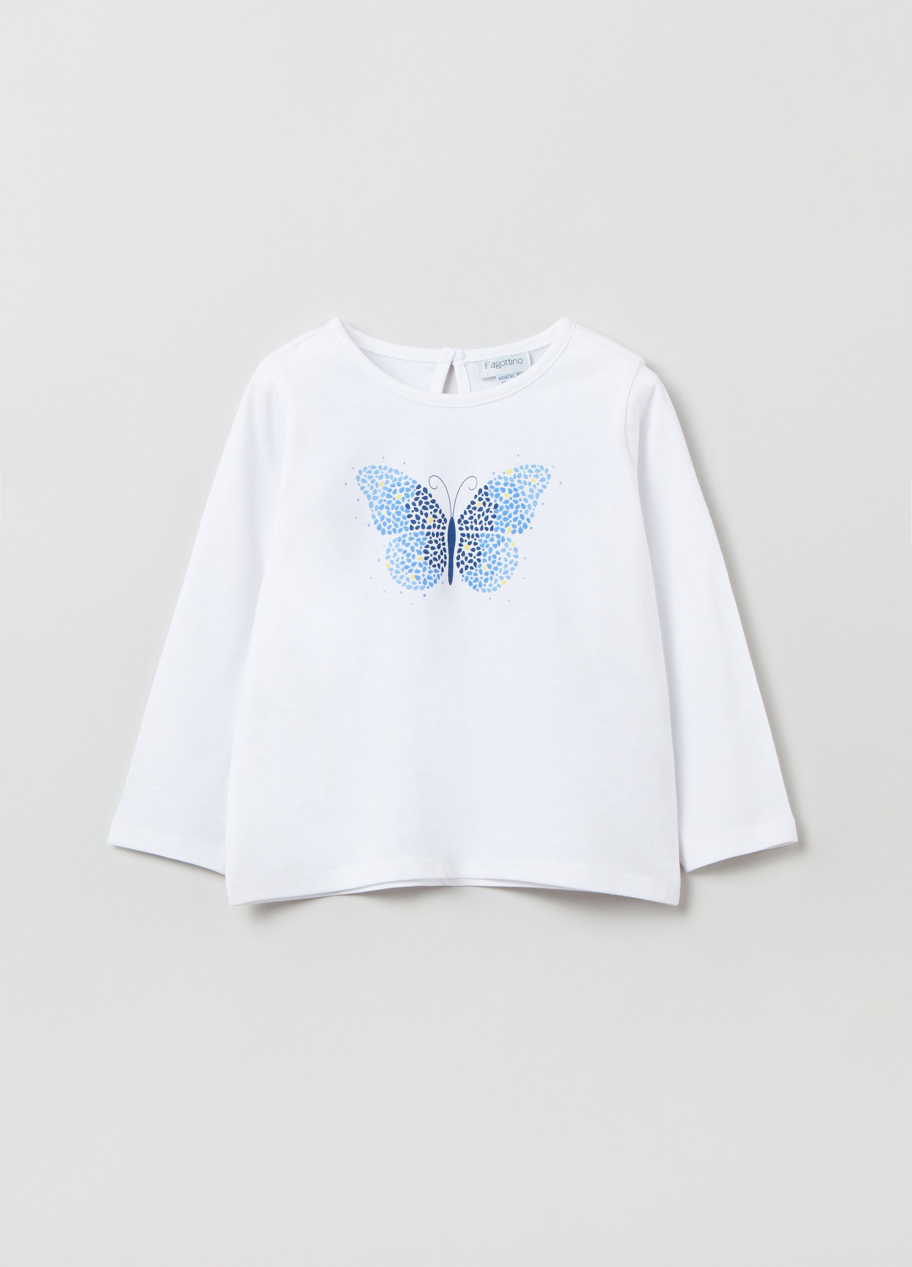 Camiseta de algodón con estampado de mariposa