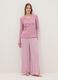 Pink pure cotton nightshirt regular fit with serafino collar_1