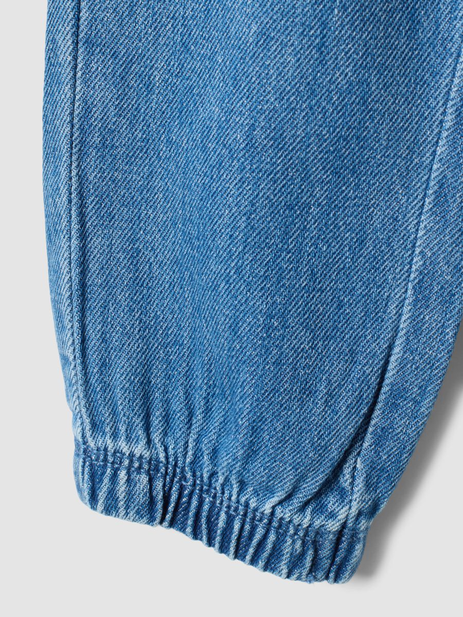 Blaue Denim-Hose aus Baumwoll-Viskose-Mix mit elastischem Bund_3