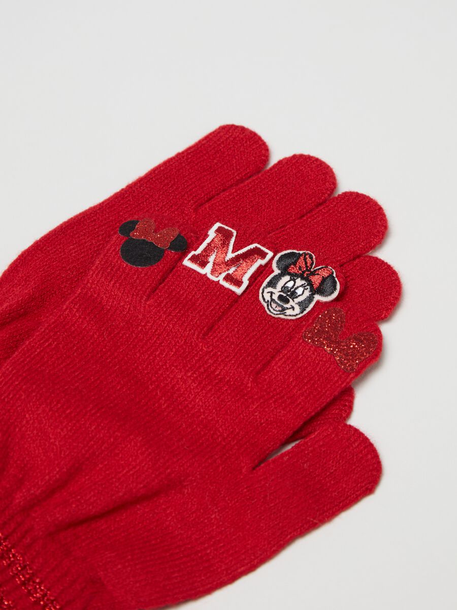 Gloves with glitter Minnie print_2