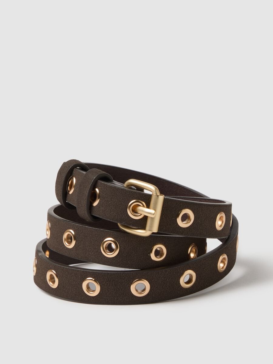 Brown belt with golden studs_2