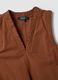 Braunes Mini-Kleid aus reiner Baumwolle in Regular Fit mit gerafftem V-Ausschnitt_5