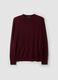 Burgundy merino wool crew-neck jumper, regular fit_0