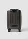 Grey hard-shell travel trolley suitcase with wheels_1