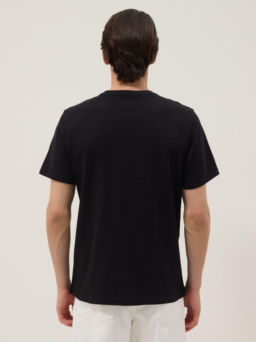 Black pure cotton short-sleeve T-shirt_3