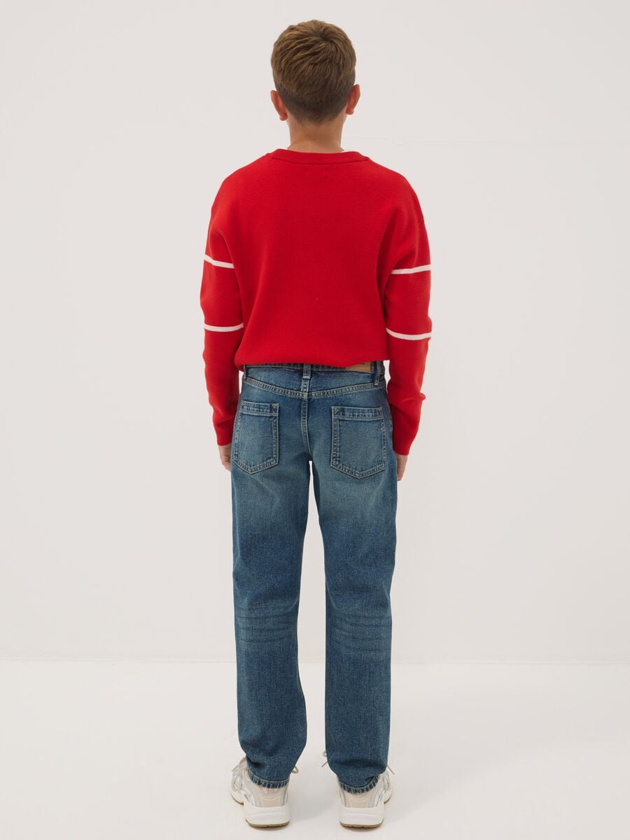 Blue pure cotton regular-fit jeans for boys_1