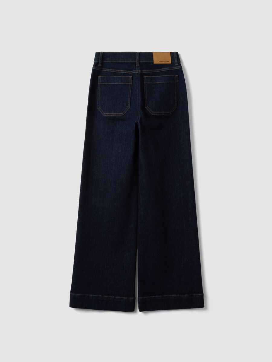Blue wide-leg jeans in stretch cotton_6