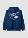 Blue cotton-blend hoodie with Lakers print_2