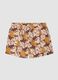 Brown tropical-print swim shorts_0