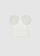 White girl's hat with pompom and bow_2